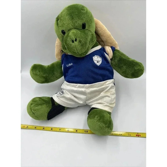 Build a Bear Trekkin Turtle Plush-Removable Shell Backpack/Soccer Uniform/17” - Picture 16 of 16